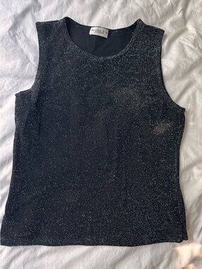 Ninety | Black Sparkle Tank Top